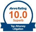 Top Litigation attorney, rated 10 by AVVO