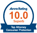 Top rated consumer protection attorney, rated 10 by AVVO